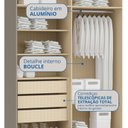 Ver mais imagens de Guarda-Roupa Modulado 4 Portas Elegance Cinza/Niquel/Blanc