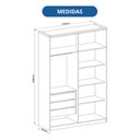 Ver imagem 3 de Guarda-Roupa Modulado 4 Portas Elegance Cinza/Niquel/Blanc