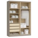 Ver imagem 4 de Guarda-Roupa Modulado 4 Portas Elegance Cinza/Niquel/Blanc