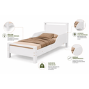 Ver imagem 4 de Mini Cama Infantil com Pés em Madeira Maciça com Colchão Ortobom Incluso e Laterais de Segurança