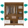 Guarda Roupa Casal Ms912 4 Portas 2 Gavetas Naturale - Branco - Moval - 6