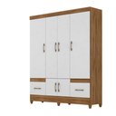 Ver imagem 7 de Guarda Roupa Casal Ms912 4 Portas 2 Gavetas Naturale - Branco - Moval