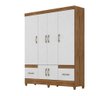 Guarda Roupa Casal Ms912 4 Portas 2 Gavetas Naturale - Branco - Moval - 7