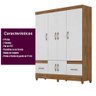 Guarda Roupa Casal Ms912 4 Portas 2 Gavetas Naturale - Branco - Moval - 3