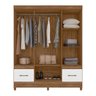 Guarda Roupa Casal Ms912 4 Portas 2 Gavetas Naturale - Branco - Moval - 2
