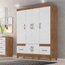 Guarda Roupa Casal Ms912 4 Portas 2 Gavetas Naturale - Branco - Moval - 1