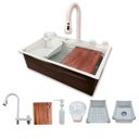 Ver imagem 1 de Cuba Gourmet Torneira Cascata Lava Copo Aço Inox Cuba Gourmet Torneira Flexível com Cascata Lava Cop