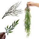 Ver imagem 3 de Kit 5 Pendentes de Capim Artificial Premium 75cm Volume Natural para Decoração Moderna