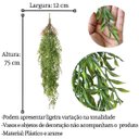 Ver imagem 2 de Kit 5 Pendentes de Capim Artificial Premium 75cm Volume Natural para Decoração Moderna