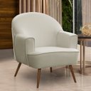 Ver imagem 2 de Poltrona Decorativa Pérola Pés Palito Veludo Bege