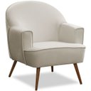 Ver imagem 1 de Poltrona Decorativa Pérola Pés Palito Veludo Bege