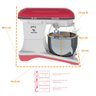 Batedeira Planetária Profissional Eclair 10 Velocidades 5l 1500w Bp-500 Vermelha Bivolt - Braesi - 7
