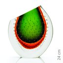 Ver imagem 2 de Vaso Em Cristal Murano Esmeralda E Âmbar - São Marcos 24Cm