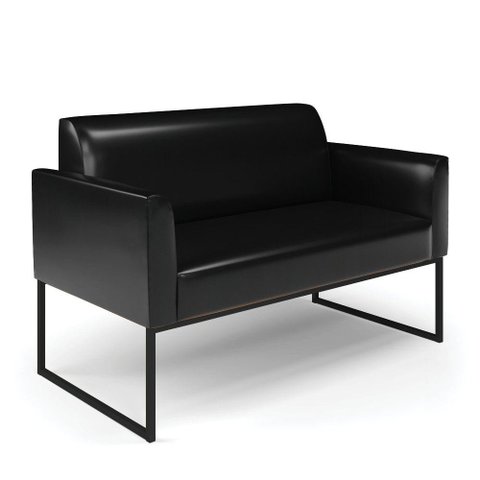 Sofá Namoradeira Base Industrial Preto Marisa Corano Preto D03 - D'Rossi