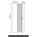Ver imagem 2 de Guarda Roupa Canto Obliquo 70cm Espelho Taiga Branco L01 - Mpozenato