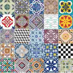 Kit Adesivo Decorativo para parede Azulejo Português / Retro Fama Adesivos Adesivo Azulejo Kit - 1