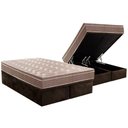 Ver imagem 1 de Cama Box Baú Queen: Colchão Ortopédico Paropas D28 / Ep Pasquale + Base Crc Suede Brown(158x198)