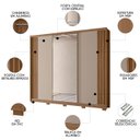 Ver imagem 3 de Guarda Roupa Casal 260cm 3 Portas Cali Carvalho/fendi Z17 - Mpozenato