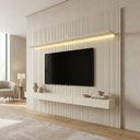 Ver imagem 1 de Painel para TV até 90 Polegadas 100% MDF com LED 250cm x 224cm Casuá Off White Requinte