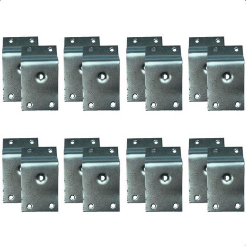 Kit 16 Chapinha Chapa Base Pés Palito Inclinada Metal Zincado Rosca 5/16 - Arkell
