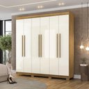 Ver imagem 1 de Guarda Roupa Alto Norway 6 Portas Porta de Bater 2 Gavetas Nature-Champagne Vila Rica