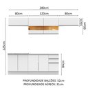 Ver imagem 4 de Armário de Cozinha Completa 280cm Branco Mariana Madesa 02