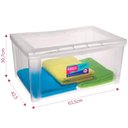 Ver imagem 7 de 2 Caixas Organizadoras Plásticas 65l Tampa com Trava Empilháveis Transparentes Radical Color