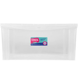 2 Caixas Organizadoras Plásticas 65l Tampa com Trava Empilháveis Transparentes Radical Color - 4 2 Caixas Organizadoras Plásticas 65l Tampa com Trava Empilháveis Transparentes Radical Color - 4
