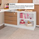 Ver imagem 7 de Penteadeira com Cômoda com 3 Gavetas e 2 Nichos American Branco/com Freijó