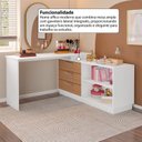 Ver imagem 6 de Penteadeira com Cômoda com 3 Gavetas e 2 Nichos American Branco/com Freijó