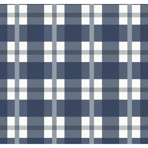 Papel de Parede Bobinex Revoada - Xadrez Quadros Azul Marinho 4453