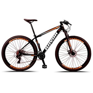 Bicicleta Aro 29 Freio a Disco Hidraúlico 24 Velocidades Cubo Alúminio K7 Cor:laranja;tamanho:21