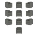 Ver imagem 1 de Kit 10 Poltronas Decorativa Tilla Consultório Recepção Suede Cinza