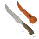 Ver imagem 5 de Faca Artesanal Forjada Integral Churrasco Pena Folha Aço Inox 420c Cabo Madeira Guajuvira