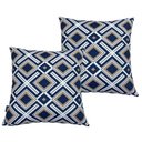 Ver imagem 1 de Almofadas Cheias para Sofá Impermeável Geométrica Azul Kit 2 45CMX45CM