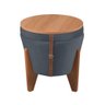 Puff Baú Multifuncional Tampo Amadeirado Veludo Chumbo - 7