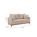 Ver imagem 4 de Sofa 2 Lugares Living 1,88 m Base de Madeira México:Linho Bege