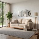 Ver imagem 1 de Sofa 2 Lugares Living 1,88 m Base de Madeira México:Linho Bege