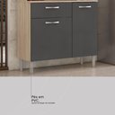 Ver imagem 7 de Armario de Cozinha Malta com 4 Portas e 1 Gaveta Avena/grafito