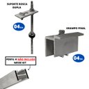 Ver imagem 2 de Kit Estrutura Suporte Fixador para 01 Placa Solar Alumínio e Inox Telha Fibro Ondulada em Viga Metál