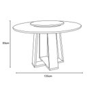 Ver imagem 3 de Mesa de Jantar Redonda Isabela 1,35m com Tampo Giratório Ypê/off White/off White - New Ceval
