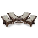 Ver imagem 1 de Conjunto de Poltronas Fibra Sintética Melo - 4 Poltronas + 1 Mesa Centro - Tecido Cabanas