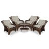 Conjunto de Poltronas Fibra Sintética Melo - 4 Poltronas + 1 Mesa Centro - Tecido Cabanas - 1
