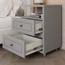 Ver mais imagens de Conjunto Quarto Adulto Cômoda e 02 Mesas de Cabeceira Nova York Espresso Móveis Cinza