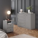 Ver imagem 1 de Conjunto Quarto Adulto Cômoda e 02 Mesas de Cabeceira Nova York Espresso Móveis Cinza