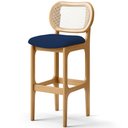 Ver imagem 3 de Kit 06 Banquetas Altas Para Cozinha Bancada Sala Tela Betta Fixa L02 Suede Azul Marinho - Lyam Lyam 