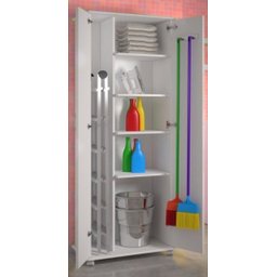 Armário Para Lavanderia Multiuso 2 Portas Alto Dispensa ClickForte Armário Lavanderia Branco - 4