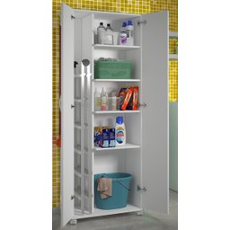 Armário Para Lavanderia Multiuso 2 Portas Alto Dispensa ClickForte Armário Lavanderia Branco - 6