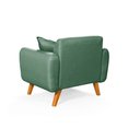 Ver imagem 4 de Poltrona Dallas com Puff em Linho Pes em Madeira: Verde