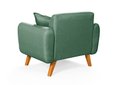 Ver imagem 4 de Poltrona Dallas com Puff em Linho Pes em Madeira: Verde